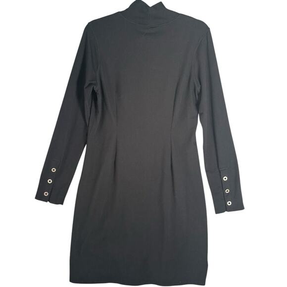 Title Nine Sz L Getaway Dress Black Mock‎ Neck Button Cuff Long Sleeve Athletic - Picture 1 of 10